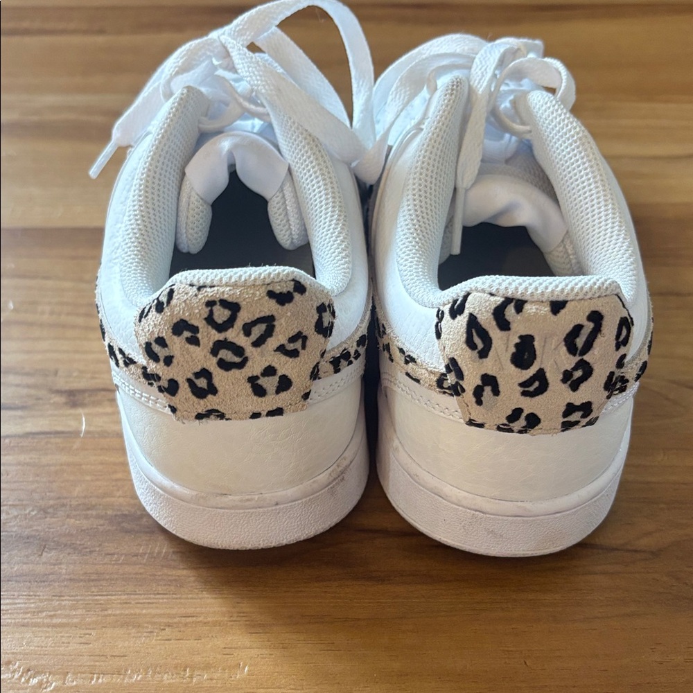 Nike Women’s White Sneakers with Leopard Accent - Picture 4 of 9